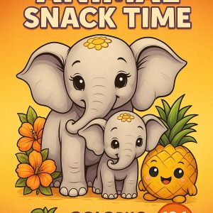 Animal & Snack Time – 184 Animals & Fruits Coloring Pages for Kids