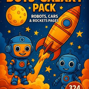 Boys’ Galaxy Pack – 324 Pages of Robots, Cars & Rockets
