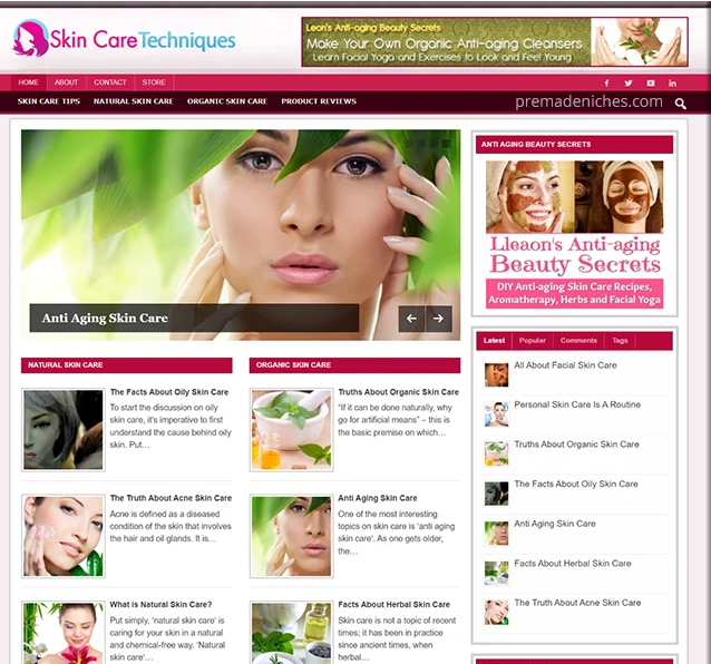 Done for You Skin Care Website