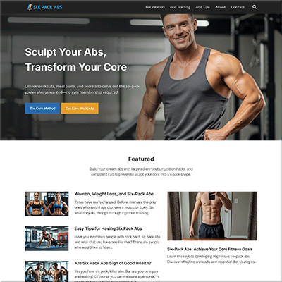 Professional Six Pack Abs Starter Website