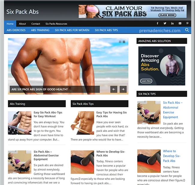 Professional Six Pack Abs Website