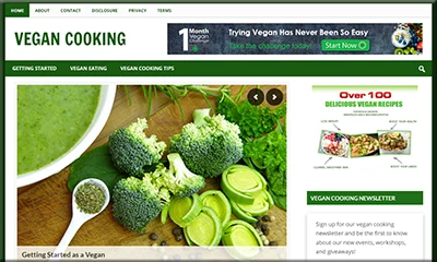 Vegan Cooking PLR Info Website
