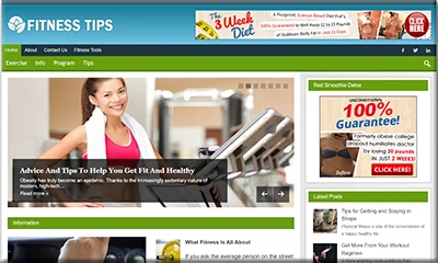 Fitness Tips Ready Made Blog with a Unique eBook