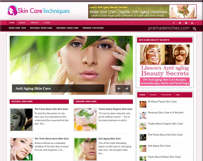 Done for You Skin Care Website