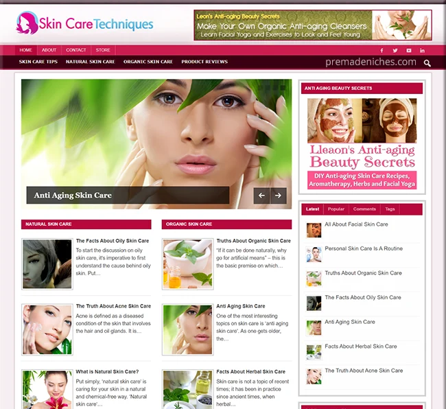 Done for You Skin Care Website