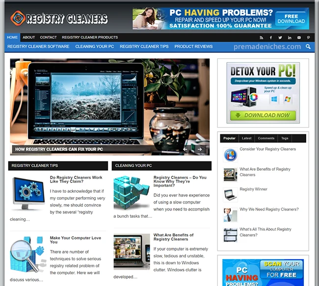 Ready Made Registry Cleaner Website