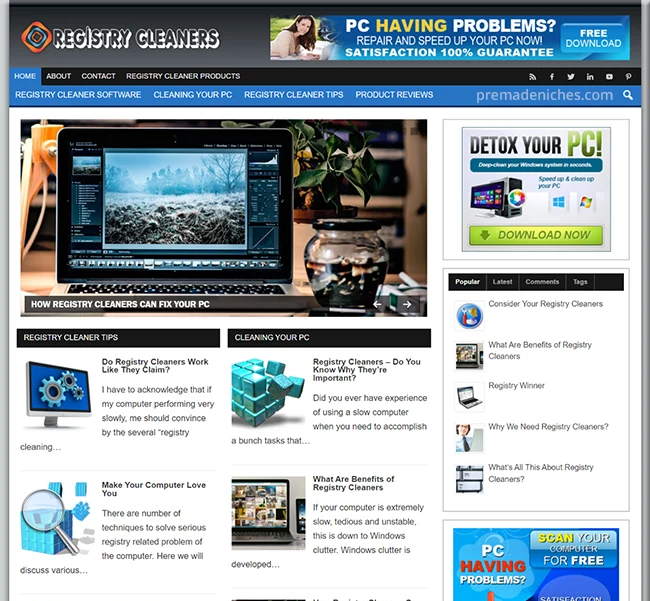 Ready Made Registry Cleaner Website