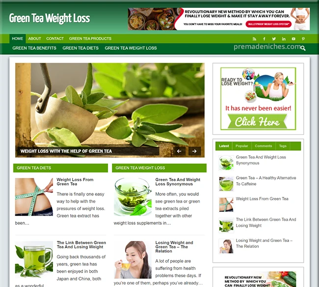 Done for You Green Tea Benefits Website