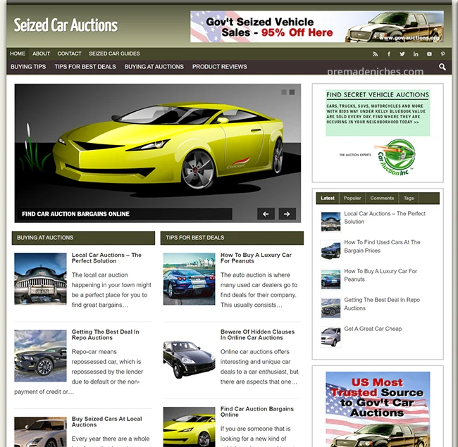 Turnkey Seized Car Auctions Website